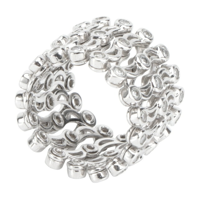 Anillo elástico elegante para mujer, 2 en 1, pulsera, anillo, plata con diamantes de imitación