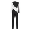 thumbnail image 2 of TiaoBug Women Shiny Rhinestone Gymnastics Leotard Bodysuit Full Length Figure Skating Jumpsuit White M, 2 of 6