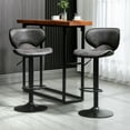thumbnail image 2 of HOMCOM Tabouret de Bar Vintage Ensemble de 2 Chaises en Leathaire à Hauteur Réglable, 2 of 10