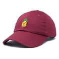 thumbnail image 4 of DALIX Pineapple Dad Hat Cotton Twill Baseball Cap Premium Stitched Light Maroon, 4 of 6