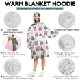 thumbnail image 5 of Wearable Oversized Blanket,Pink Christmas Santa and Tree Pattern Wearable Blanket Hoodie for Adults,Cozy Hooded Blankets with Super Pockets,Super Warm Fuzzy Pullover for Women & Men, 5 of 6