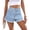 Blue, variant on EMMIOL Women's High-Mid Waisted Stretch Denim Jean Shorts Frayed Raw Hem Solid Casual Boyfriend Y2K Curvy Jorts