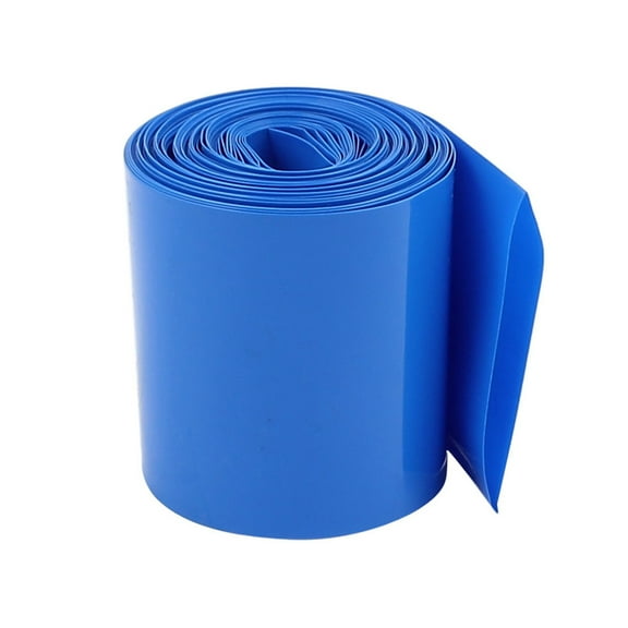 55mm Flat Width 10M Length Heat Shrink Tube Blue for Batteries