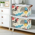 thumbnail image 2 of Yayeee Foldable Storage Basket for Shelves with Handles Waterproof Cloth Bins, Blue Retro Print, 2 of 7