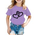 thumbnail image 2 of WEAIXIMIUNG T-Shirts Amusants pour Adolescentes Enfants Filles Mignon Graphique Col Rond Manches Courtes T-Shirt Décontracté d'Été 140, 2 of 6