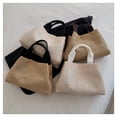 thumbnail image 2 of Zhuge Bolso de hombro tejido para mujer, bolso de mano tejido, bolso de mano tejido elegante para playa de verano, bolsos de hombro de 12,59 x 2,75 x 8,26 pulgadas (caqui y negro), 2 of 5