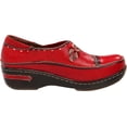 thumbnail image 6 of Womens Closed-Back Hand-Painted Leather Clogs - Red - European Size 38, 6 of 7