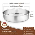 thumbnail image 6 of Coliware 6 inch Round Cake Pan 3-Pieces Stainless Steel Oven Baking Pans, 6 of 7