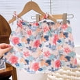 thumbnail image 2 of Odeerbi 1-12 Years Kids Girls Summer Outfits Floral Cotton Camisole Tops Shorts Two-piece Set Casual Home Conditioned Pajamas Kids Girls Clothes, 2 of 3