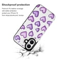thumbnail image 3 of Compatible with iPhone 11 12 13 mini 14 15 16 Pro Max Plus Wallet Case with Card Holder, PU Leather Kickstand Card Slots Case ( Purple Hearts, iPhone 13), 3 of 7