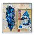 thumbnail image 4 of Stupell Industries Blue Jay Collaged Ephemera Feather Bird Painting Painting White Framed Art Print Wall Art, Design by Lisa Morales, 4 of 5