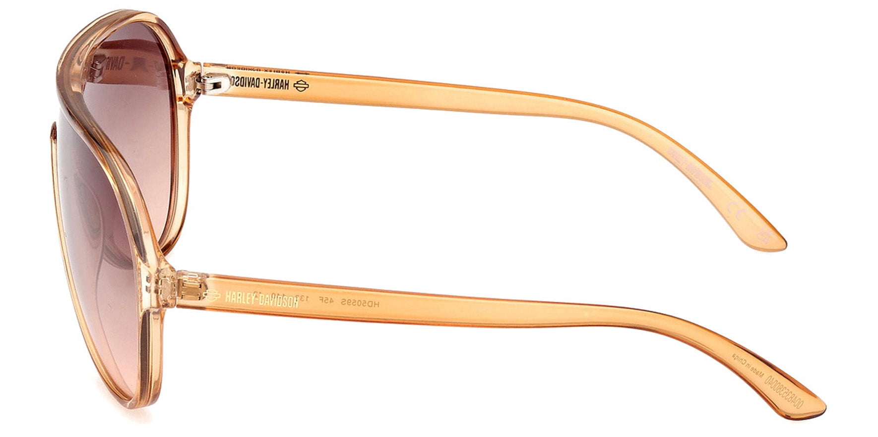 Harley-Davidson Women's Shiny Light Light Brown Pilot Shield Sunglasses w/ Gradient Lens - HD5059S-45F-00