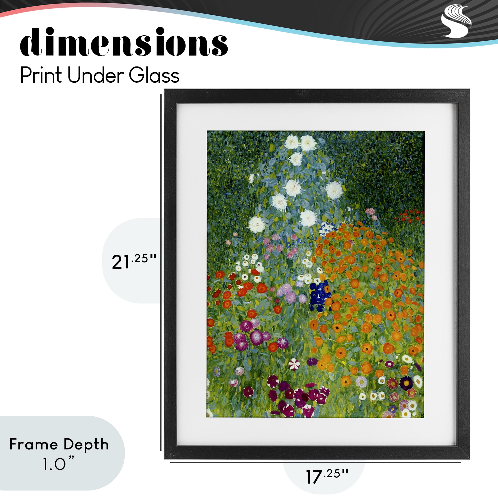 Stupell Industries Farm Garden Classic Klimt Black Framed Print Under Glass, design by Vintage Hustle