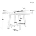 thumbnail image 2 of Williamspace Dining Table, 58'' to 42'' Expandable Kitchen Table for 4 to 6, Farmhouse Round Extendable Wood Table Furniture for Dining Room Kitchen Living Room Apartment, White&Oak, 2 of 7