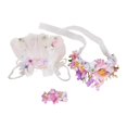 thumbnail image 2 of 3 piezas de vestido de muñeca de moda perfke con diadema de flores y horquilla rosa para muñecas de 15 a 17 cm, 2 of 9