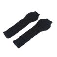 thumbnail image 4 of Guantes de punto para mujer, acrílicos, largos, sin dedos, con orificio para el pulgar, cálidos, para invierno y otoño, color negro, 4 of 8