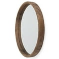 thumbnail image 4 of Midwood Round Decorative Wood Frame Wall Mirror Large - Brown, 4 of 5