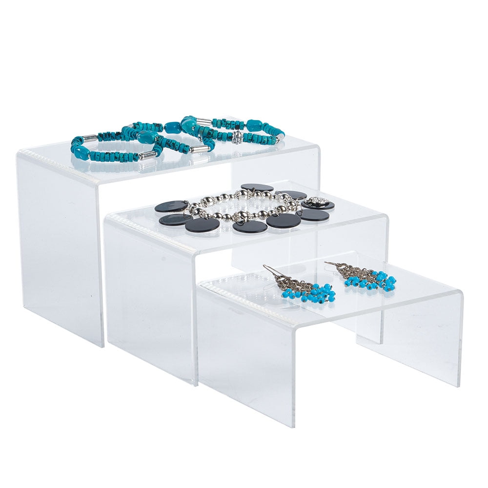 4 inch Rectangular Nesting Clear Acrylic Display Risers