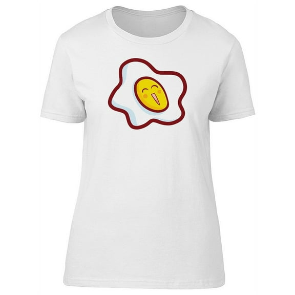 Cute Happy Fried Egg Cartoon Tee Women's -Image by Shutterstock