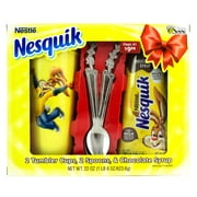 Christmas Nesquik Gift Set with Spoons and Yellow Tumblers