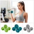 thumbnail image 4 of SONGMICS Juego de 3 Pares de Mancuernas con Soporte, 2 x 1 kg, 2 x 2 kg, 2 x 3 kg, Antideslizante, Verde Claro, Verde Agua y Gris Claro, 4 of 5