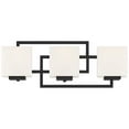 thumbnail image 4 of Possini Euro Design Lighting on the Square Modern Wall Light Matte Black Hardwire 21" 3-Light Fixture Opal Glass Shade for Bedroom Bathroom Vanity, 4 of 7