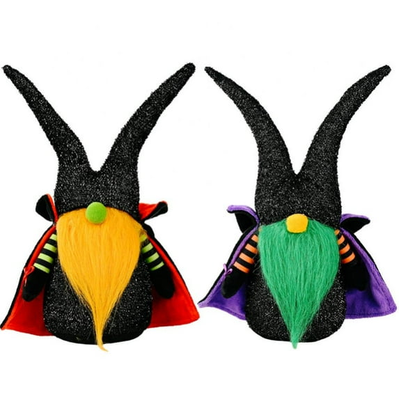 2Pcs Halloween Gnomes Plush Decorations - Handmade Swedish Tomte Decor - Halloween Home Table Elf Gnomes Decor Ornaments - Halloween Party Home Mantle Fireplace Decor