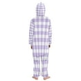 thumbnail image 3 of Soft Big Kids Onesie Pajamas Cozy Loose-Fit Jumpsuits for kids with Pockets for Christmas Lounge & Play Purple and White Plaid, 3 of 7