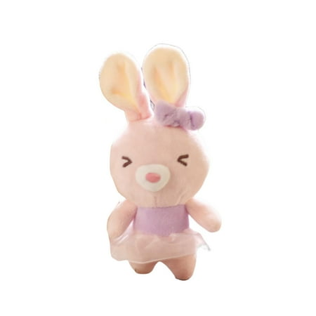 

LIWEN Backpack Pendant Creative Shape Cute Facial Expression Super Soft Delicate Texture Miniature Rabbit Plush Toy Key Pendant for Children
