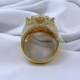 thumbnail image 4 of Dreamofdazzles Jewels 4.00 Ct Round Cut White Diamond Engagement King Crown Circle Cluster Wedding Band Ring 14K Yellow Gold Plated 925 Sterling Silver For Men's -7, 4 of 4