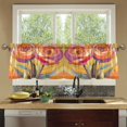 thumbnail image 4 of Yayeee Kitchen Curtains Tier Set of 2 Light Filtering 57"x24" Over Sink Window Panels, Purple Abstract Floral, 4 of 7