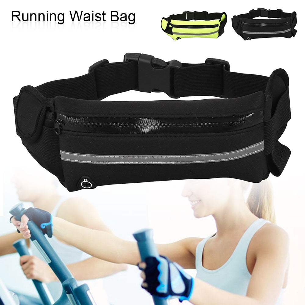 DAYGOS Slim Waist Pack Running Belt Waterproof Money Belt Bumbag with Headphone Hole,Fitness Fanny Pack for Men Women,Travel Pouch for Running Workout