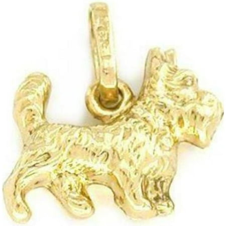 14k Scottish Ring - Doggy 14K Gold Scottish Terrier Charmgy Jewelry 9mm 2 Pcs