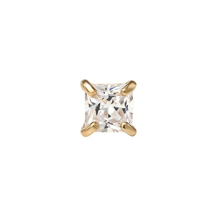 Body Jewelry-Women s 14kt Gold 18G Cubic Zirconia Cartilage