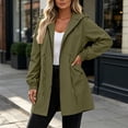 thumbnail image 5 of Xaqiouau Womens Waterproof Rain Jacket Hooded Lightweight Raincoat Casual Windbreaker Long Outdoor Coat With Pockets, 5 of 8