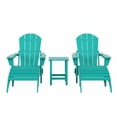 thumbnail image 2 of WestinTrends Malibu 5-Piece set classic Adirondack chairs with ottoman and a small coffee table (2 seater), Turquoise, 2 of 12