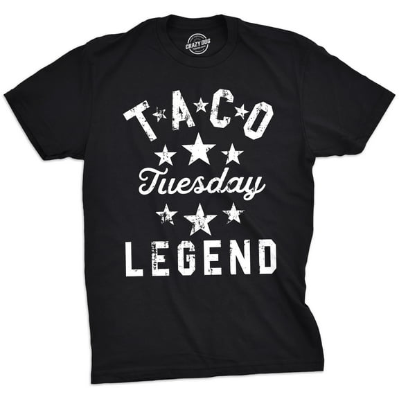 Mens Taco Tuesday Legend T Shirt Funny Dinner Tee for Guys Graphic Tees
