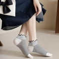 thumbnail image 4 of Polka Dot Ruffle Low Ankle Socks for Women Cute Thin No Show Socks Lightweight Pastal Color Soft Sock 5/6 Pairs, 4 of 7