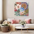 thumbnail image 5 of Boho Floral Wall Art Painting on Canvas, Bohemia Colorful Mandalas Botanical Flower Canvas Art Home Prints Wall Art Framed Modern Artwork for Living Room Bedroom Wall Decor 16x16in, 5 of 9
