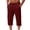 Wine, variant on Men's Long Sweat Shorts Cotton Below Knee Capris with Pockets Drawstring Elastic Waistband Straight Leg Capri Pants Size 3XL Wine