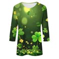 thumbnail image 5 of FDGIU ‌‌‌‌Women's St. Patrick's Day T-Shirt - Short Sleeve Crew Neck Shamrock Graphic Tee, 5 of 5