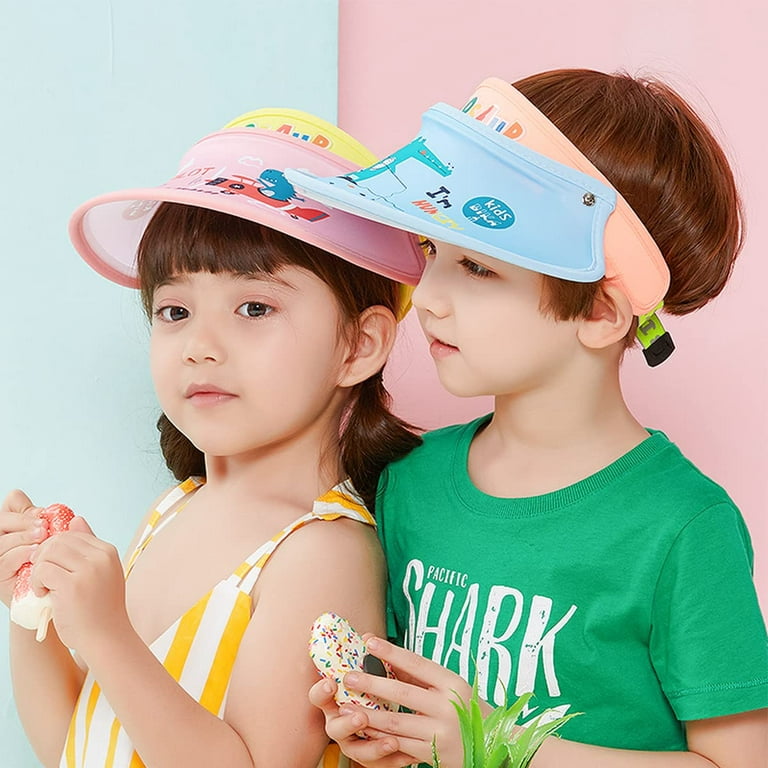 Sun Hat for Baby Toddler Kids,Summer Wide Brim Sun Cute Packable Beach  Sports Play Sun Visor for 3-10 Years Girls Boys,Pink 1 