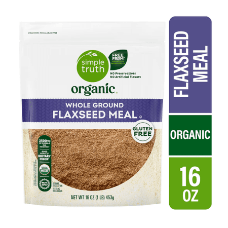 Simple Truth Organic Whole Ground Flaxseed Meal Gluten Free 16 oz 2 Pack