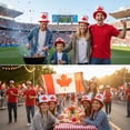 thumbnail image 5 of Jiibva Canada Flag Pattern Top Hat Sports Party Hat Independence Day Headwear for Festival Carnival Halloween Fancy Dress Accessory, 5 of 7