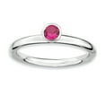 thumbnail image 1 of Bague Ronde en Argent Sterling Stackable Expressions Haute 4mm Rubis Taille 7, 1 of 3