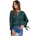thumbnail image 4 of VISgogo Blusa de Mujer Leopardo Estampado Jacquard Botones Cuello Redondo Manga Larga Casual Camisas VISgogo moda, 4 of 9