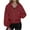Wine, variant on Winter Clearance Winter Coats for Women Stylish Hooded Casual Jacket With Zipper Pocket In Solid Color Coat Long Sleeve Outwear Clearance