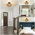 thumbnail image 6 of KUKIDS Boho Ceiling Light, Vintage Rattan Semi Flush Mount Ceiling Light Fixture, Hand Woven Chandelier for Hallway, Bedroom, Kitchen, Living Room, Entryway(1PCS), 6 of 8