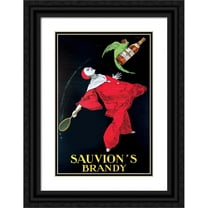 Joseph Stall 11x14 Black Ornate Wood Framed Double Matted Museum Art Print Titled: Sauvion's Brandy (1925)