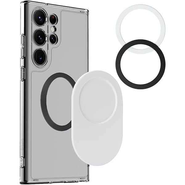 wonima11 Magnetic Base Plus Compatible with PopSocket Phone Grips, Magnetic Phone Accessories for MagSafe, Ring Adapters for MagSafe Included, White